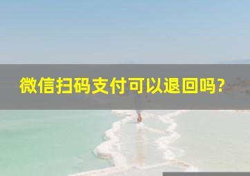 微信扫码支付可以退回吗?