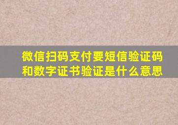 微信扫码支付要短信验证码和数字证书验证是什么意思