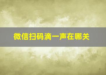 微信扫码滴一声在哪关