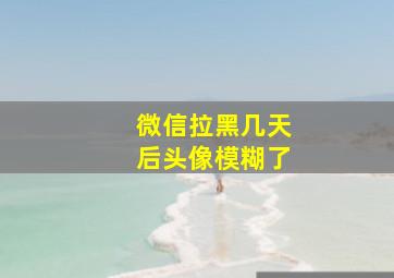 微信拉黑几天后头像模糊了