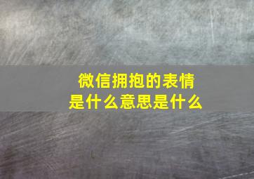 微信拥抱的表情是什么意思是什么