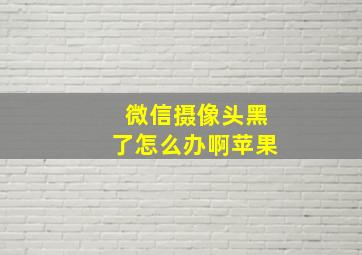 微信摄像头黑了怎么办啊苹果