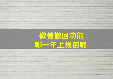 微信撤回功能哪一年上线的呢