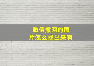 微信撤回的图片怎么找出来啊