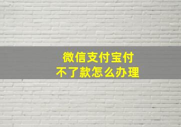 微信支付宝付不了款怎么办理