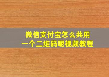 微信支付宝怎么共用一个二维码呢视频教程