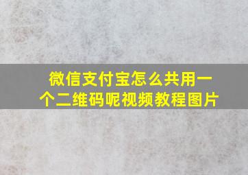 微信支付宝怎么共用一个二维码呢视频教程图片