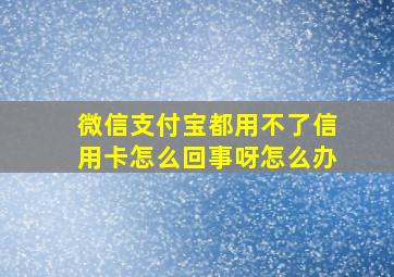 微信支付宝都用不了信用卡怎么回事呀怎么办