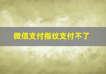 微信支付指纹支付不了