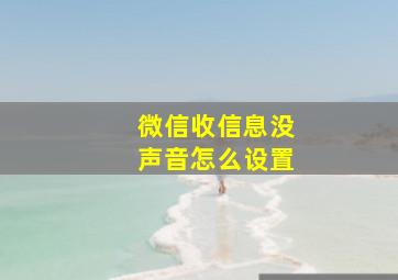 微信收信息没声音怎么设置