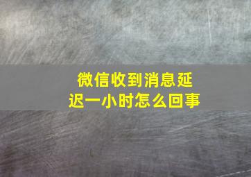 微信收到消息延迟一小时怎么回事