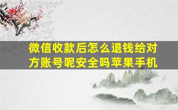 微信收款后怎么退钱给对方账号呢安全吗苹果手机