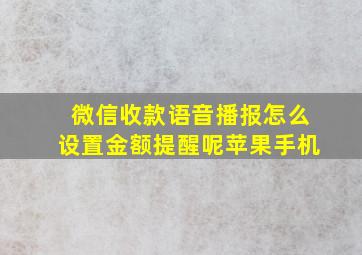 微信收款语音播报怎么设置金额提醒呢苹果手机