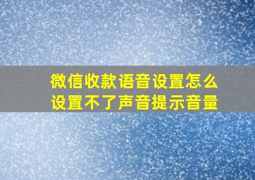 微信收款语音设置怎么设置不了声音提示音量