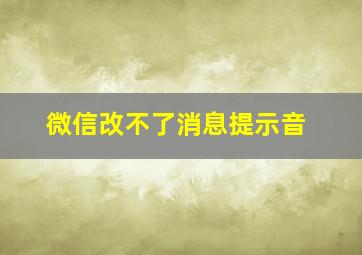 微信改不了消息提示音