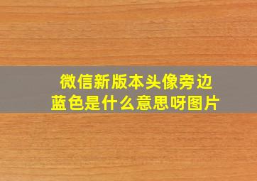 微信新版本头像旁边蓝色是什么意思呀图片