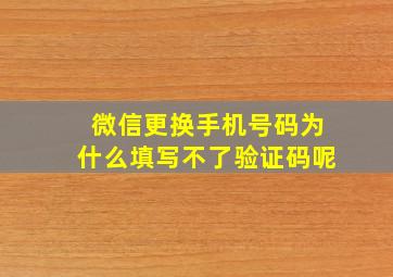 微信更换手机号码为什么填写不了验证码呢