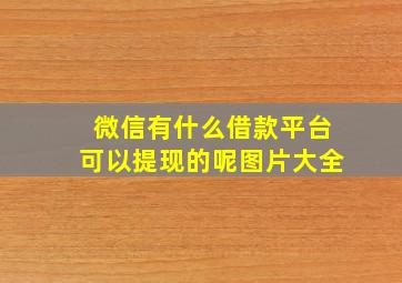 微信有什么借款平台可以提现的呢图片大全