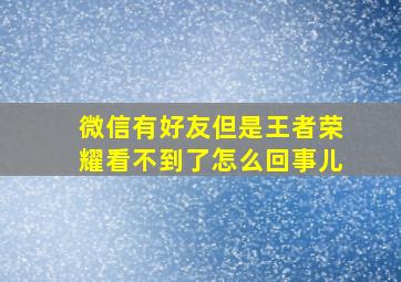 微信有好友但是王者荣耀看不到了怎么回事儿