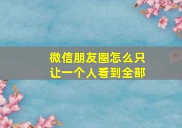 微信朋友圈怎么只让一个人看到全部