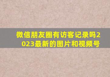 微信朋友圈有访客记录吗2023最新的图片和视频号