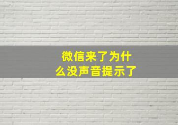 微信来了为什么没声音提示了