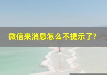 微信来消息怎么不提示了?