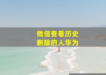 微信查看历史删除的人华为