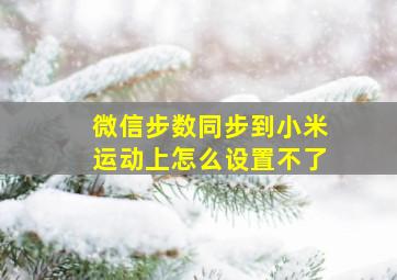 微信步数同步到小米运动上怎么设置不了