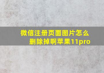 微信注册页面图片怎么删除掉啊苹果11pro