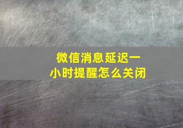 微信消息延迟一小时提醒怎么关闭