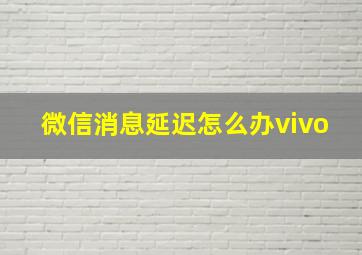 微信消息延迟怎么办vivo