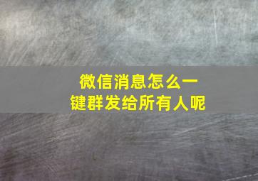 微信消息怎么一键群发给所有人呢