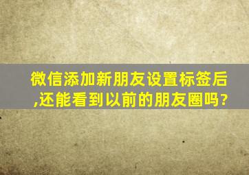 微信添加新朋友设置标签后,还能看到以前的朋友圈吗?