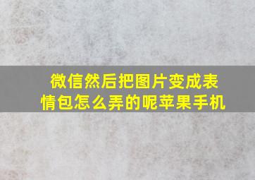 微信然后把图片变成表情包怎么弄的呢苹果手机