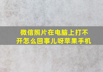 微信照片在电脑上打不开怎么回事儿呀苹果手机