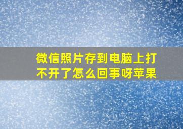 微信照片存到电脑上打不开了怎么回事呀苹果