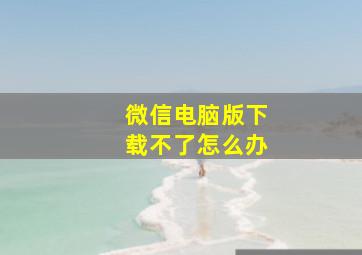 微信电脑版下载不了怎么办