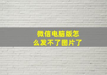 微信电脑版怎么发不了图片了