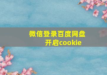 微信登录百度网盘开启cookie