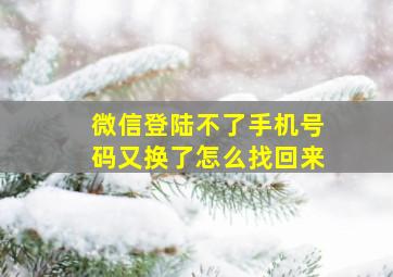 微信登陆不了手机号码又换了怎么找回来