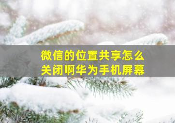 微信的位置共享怎么关闭啊华为手机屏幕