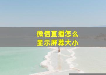 微信直播怎么显示屏幕大小