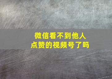 微信看不到他人点赞的视频号了吗