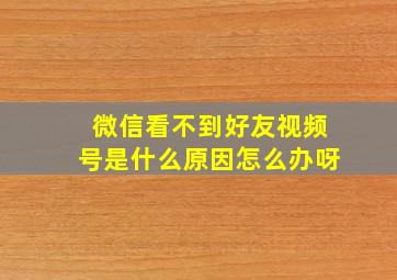 微信看不到好友视频号是什么原因怎么办呀