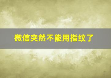 微信突然不能用指纹了