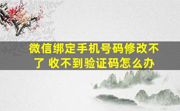 微信绑定手机号码修改不了 收不到验证码怎么办