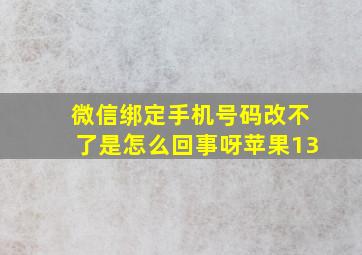 微信绑定手机号码改不了是怎么回事呀苹果13