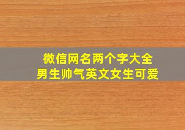 微信网名两个字大全男生帅气英文女生可爱