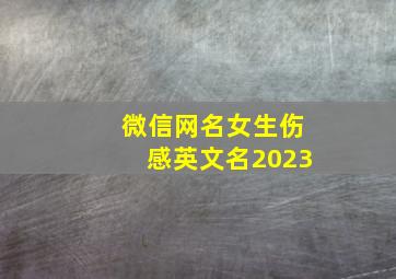 微信网名女生伤感英文名2023